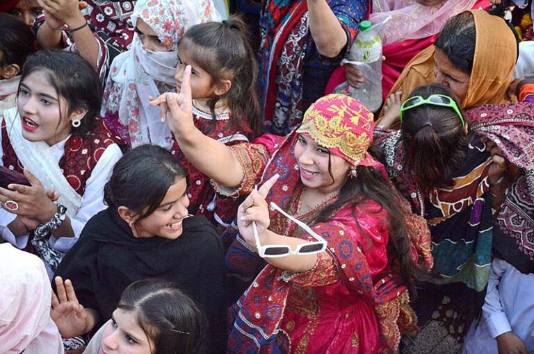 Folk Singer Performing Sindhi Song During Celebration Of Sindhi Ajrak