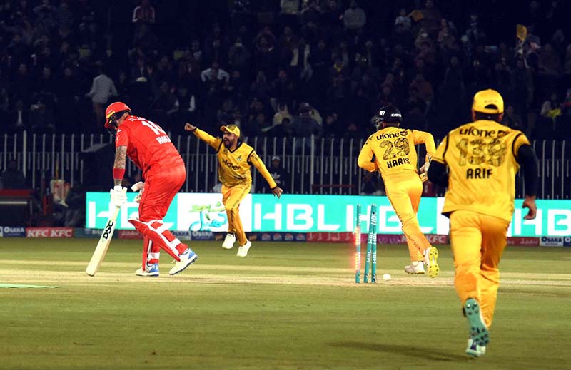 Peshawar Zalmi Captain Babar Azam Celebrates After Islamabad United