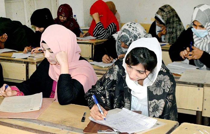 Students appearing in annual examination of BA/BSC (Part-1) at Government Girls Degree College