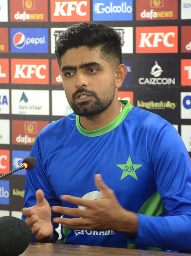 Pakistan's Cricket Team Captain Babar Azam Speaks During A Press Talk ...