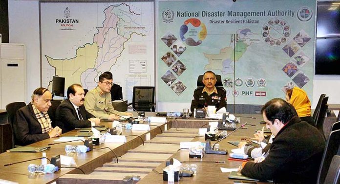 Chairman NDMA Lt. General Inam Haider Malik presiding meeting on COVID-19 Surveilance at Airports held at NDMA Main Hall, ERRA premises