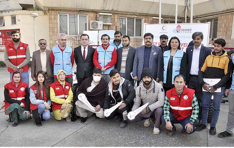 Chairman PRCS, Sardar Shahid Ahmed Laghari presenting Rickshaws key to ...