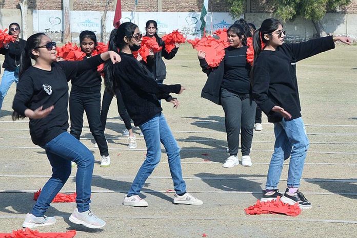 Students in action during Sports gala at a Local Collage