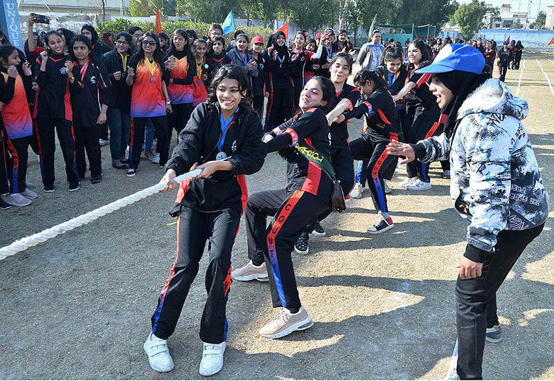 Students in action during Sports gala at a Local Collage