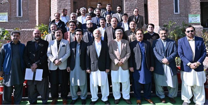 Chief Minister Khyber Pakhtunkhwa Mahmood Khan in a group photo with the members of the Provincial Cabinet