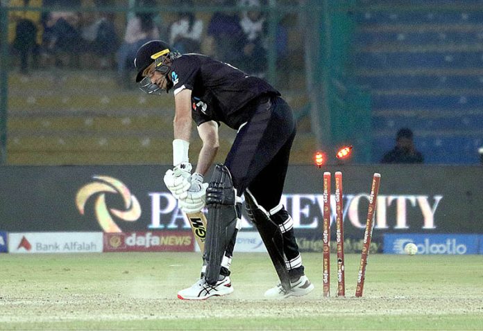 Pakistani player Naseem Shah celebrates after he took five wickets ...