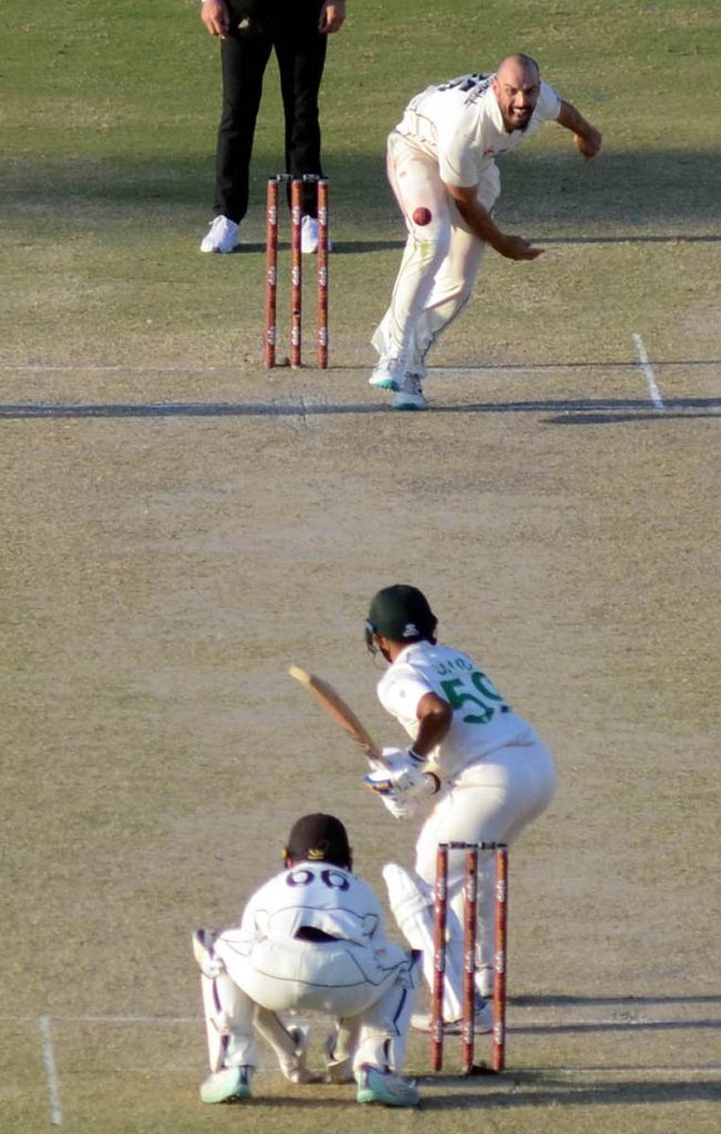 A view of the second cricket Test match between Pakistan and New Zealand at the National Stadium.