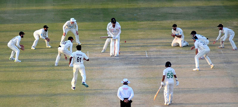 A view of the second cricket Test match between Pakistan and New Zealand at the National Stadium.