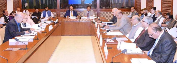 Senator Rana Maqbool Ahmad, Chairman Senate Standing Committee on Cabinet Secretariat presiding over a meeting of the committee at Parliament House