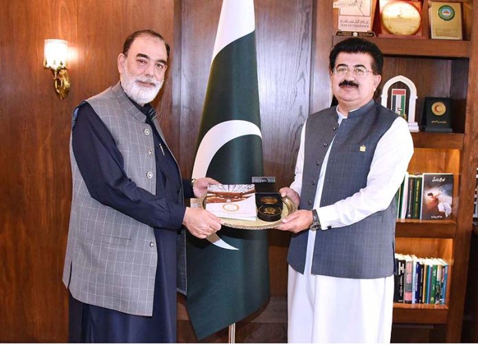 Chairman Senate, Muhammad Sadiq Sanjrani Presenting The Commemorative ...