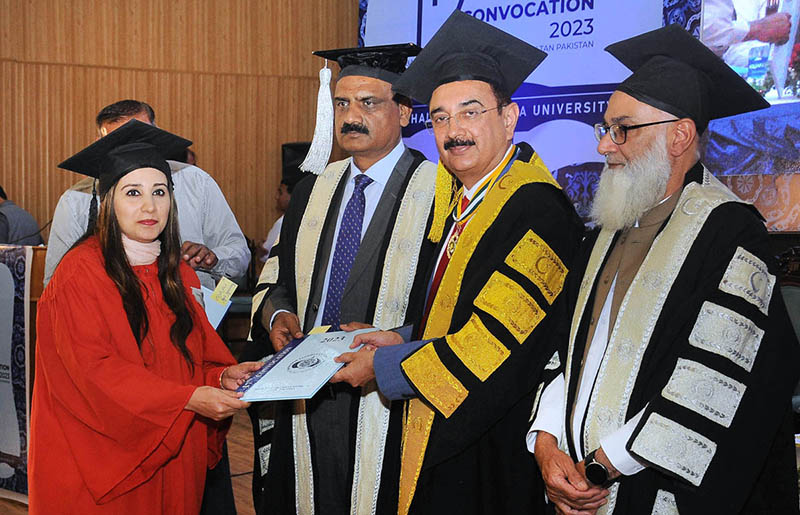 Vice Chancellor BZU Prof. Dr. Muhammad Ali awarding certificates among ...