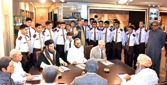 Student of the Frontier Scouts Cadet College Warsak Peshawar visiting senate Museum at parliament House