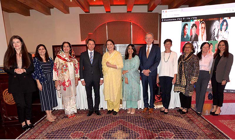 Ambassador of Czech Republic to Pakistan Tomáš Smetánka addressing to the launching ceremony of web page of the art project "The Czech and Pakistani Heroines" posters and a book celebrating women who shaped the past and present of Czechia and Pakistan