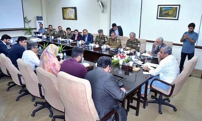 Caretaker Chief Minister Punjab Mohsin Naqvi is chairing a meeting with the district administration in the commissioner's office during his visit to Faisalabad city