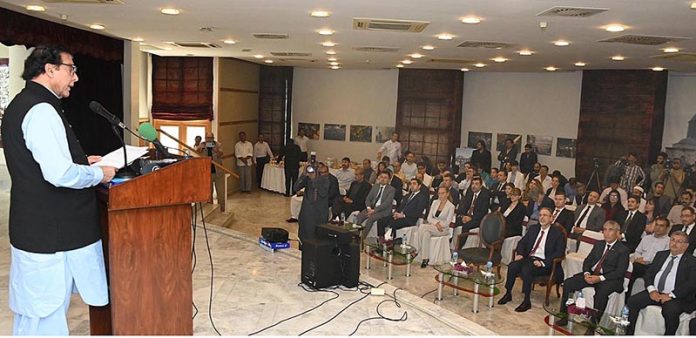 Speaker National Assembly Raja Pervez Ashraf addressing to the participants of Commemoration Ceremony and Turkiye Democracy and National Unity Day