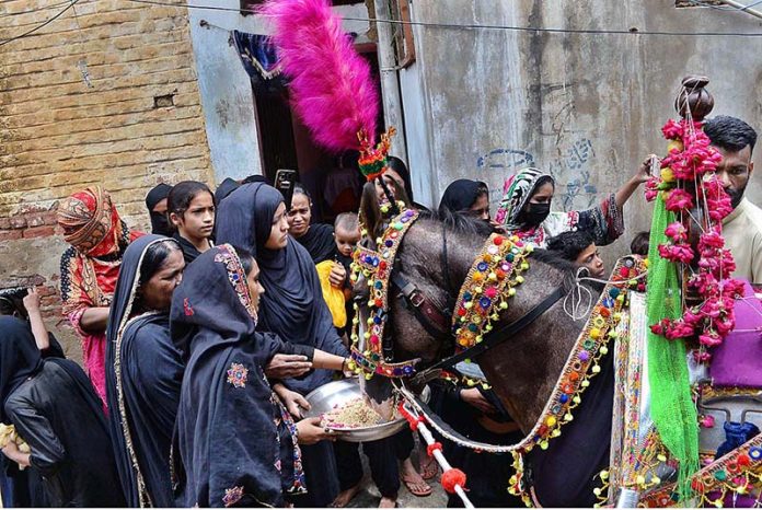 Mourners attending procession of 6th Muharram ul haram at Hussainabad