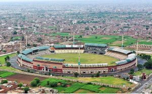 An aerial view of Multan Cricket Stadium ready to host the First match of the Asia Cup 2023 tournament opener between Pakistan and Nepal on 30 August