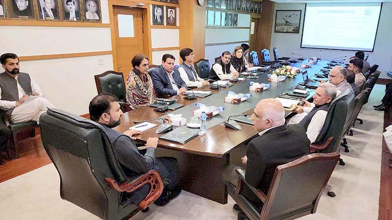 Caretaker Federal Minister for Interior Sarfraz Ahmad Bugti chairing a briefing regarding the Ministry for Interior