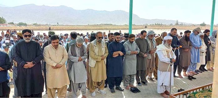 The funeral prayer of Haroon Raisani were offered at Kanak, Mastung