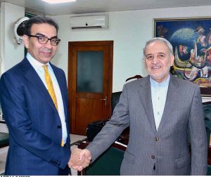 Ambassador of the Islamic Republic of Iran to Pakistan H.E. Dr. Reza Amiri Moghaddam called on Caretaker Federal Minister for Power and Petroleum Muhammad Ali