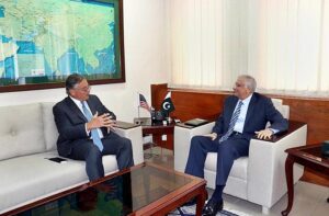 US Ambassador to Pakistan Donald Blome called on the Caretaker Federal Minister for Planning Development & Special Initiatives, Muhammad Sami Saeed. 