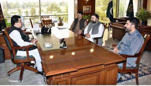  Interim Interior Minister, Sarfraz Bugti called on Chairman Senate, Muhammad Sadiq Sanjrani at Parliament House.