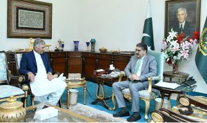 Admiral (Retd). Muhammad Asif Sandila called on Caretaker Prime Minister Anwaar-ul-Haq Kakar