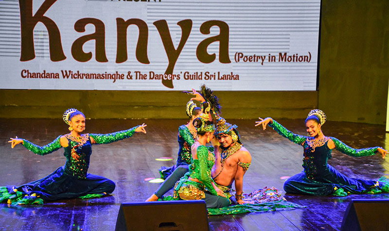 Sri Lankan artist performing during Program (Kanya) Chandana Wickramasinghe & The Dancers Guild Sri Lankan organized by Arts Council of Pakistan in collaboration with Consulate General of Srilanka Karachi and Alhamra Arts council at Alhamra