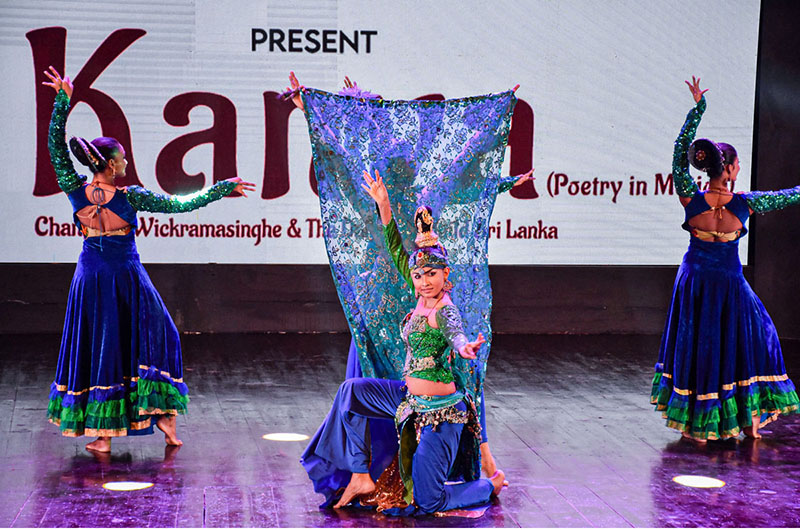 Sri Lankan artist performing during Program (Kanya) Chandana Wickramasinghe & The Dancers Guild Sri Lankan organized by Arts Council of Pakistan in collaboration with Consulate General of Srilanka Karachi and Alhamra Arts council at Alhamra