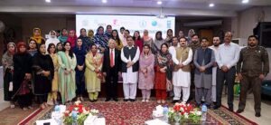 Minister Higher Education, Archives & Libraries KP Dr. Muhammad Qasim Jan addressing during 1 day session on National Day for Disaster Risk Reduction 2023 here at SBBWU.