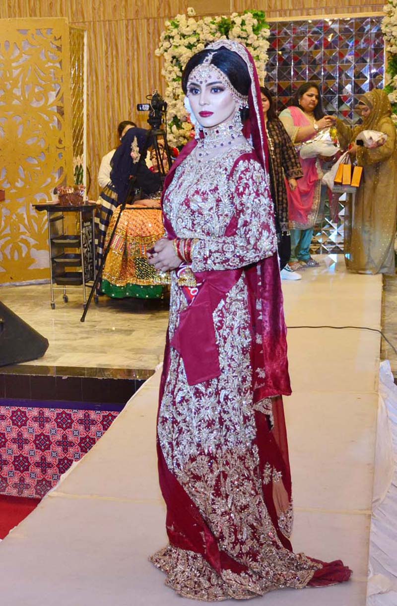 Models walking on ramp during Bridal Show at Mehran Art Council