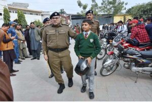 DPO Muhammad Hasan Iqbal addressing the media at the Young Drivers Counseling event at Police Line