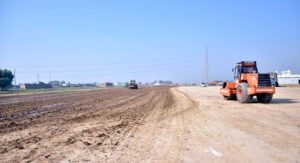 Heavy machinery being used to build Chak Beli Link Road in the outskirts of the city