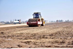 Heavy machinery being used to build Chak Beli Link Road in the outskirts of the city