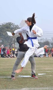 Students compete in tug-of-war competition during Sports Gala-2024 at The University of Faisalabad (TUF).