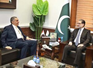 Ambassador of Egypt H.E. Dr. Ihab Abdel Hamid Hasan called on Minister for Defence, Lt. Gen. (Retd) Anwar Ali Hyder at Ministry of Defence.