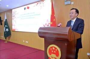 Chinese Consul General Yang Yundong addressing a ceremony of awarding the certification to media friends at Consulate General of the People's Republic of China.