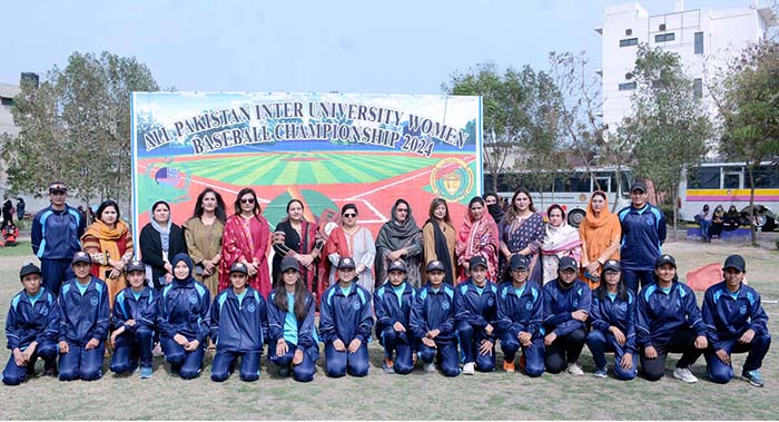 A view of Baseball match played between Fatima Jinnah Women University ...