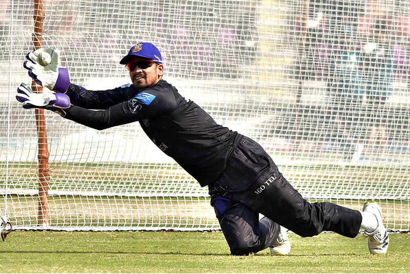 Players Of Quetta Gladiators Participating In A Practice Session For The Next Match Against