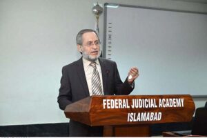 District Judiciary Judges in a group photo with Hon'ble Mr.Justice Jamal Khan Mandokhail at the Federal Judicial Academy