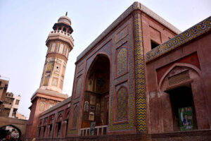 A view of Masjid Wazir Khan at walled city. The Masjid commissioned during the reign of the Mughal Emperor Shah Jahan as part of an ensemble of buildings that also included the nearby Shahi Hammam, Construction of Wazir Khan Masjid began in 1634 CE and completed in 1641