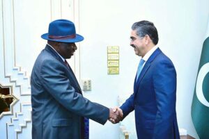 Chairperson of the Common Wealth Observer Group for General Election H.E Dr Goodluck Ebele Jonathan along with the delegation called on Caretaker Prime Minister, Anwaar-ul-Haq Kakar.