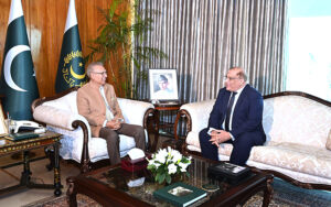 The Ambassador-designate of Pakistan to Myanmar, Imran Haider, calls on President Dr Arif Alvi, at Aiwan-e-Sadr. 