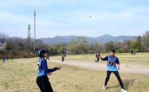 Players in action during T20 Cricket Match of Unity Cup Championship between Peshawar and Islamabad women team organized by IRR in collaboration with Malik Foundation at National Cricket Ground.