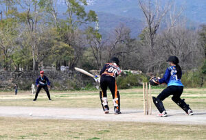 Players in action during T20 Cricket Match of Unity Cup Championship between Peshawar and Islamabad women team organized by IRR in collaboration with Malik Foundation at National Cricket Ground.