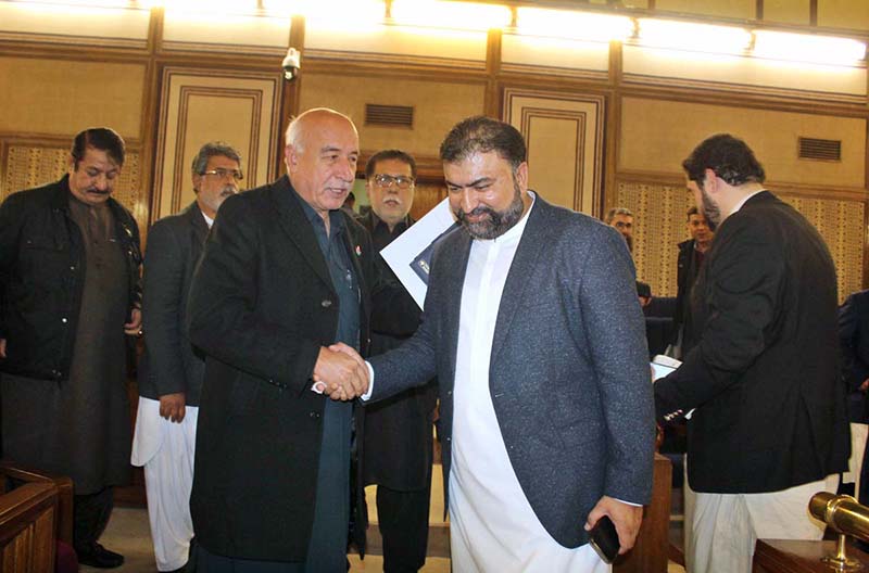 Balochistan Chief Minister Mir Sarfraz Bugti addressing during session of Balochistan Assembly