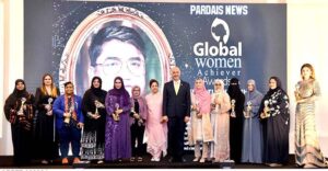 Ambassador Faisal Niaz Tirmizi, Pakistan's Envoy to UAE gives awards at Danube Properties Dubai’s Global Women Achiever Awards 2024 arranged in association with Pardais News to mark International Women’s Day at Ajman.