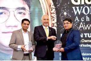 Ambassador Faisal Niaz Tirmizi, Pakistan's Envoy to UAE gives awards at Danube Properties Dubai’s Global Women Achiever Awards 2024 arranged in association with Pardais News to mark International Women’s Day at Ajman.