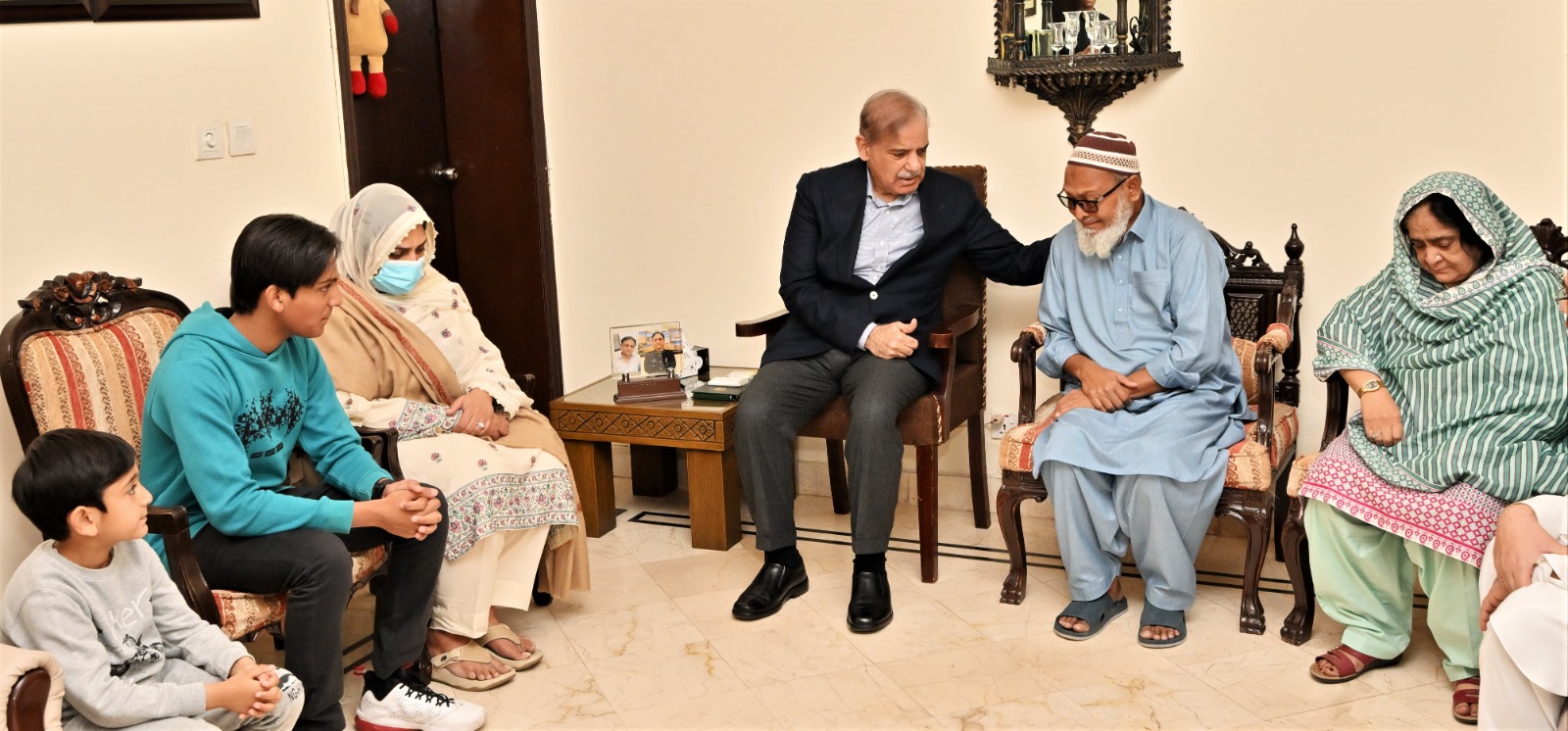PM visits residences of Captain Ahmed Badar Shaheed, Lt. col Syed Kashif Ali Shaheed