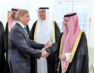 Foreign Minister of the Kingdom of Saudi Arabia H.E. Prince Faisal bin Farhan al-Saud leading a high level delegation called on Prime Minister Muhammad Shehbaz Sharif.